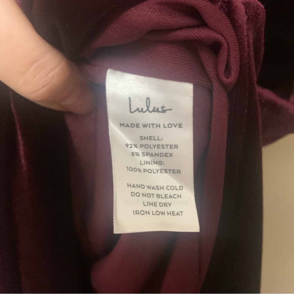 Lulu's Deep Wine Strapless Midi Dress - Picture 10 of 11